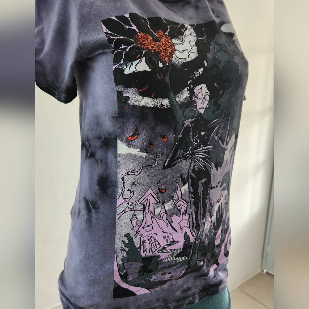 Edward Scissorhands Sketch Art Wash Boyfriend Fit Girls T-Shirt Size Sma… - Picture 3 of 11